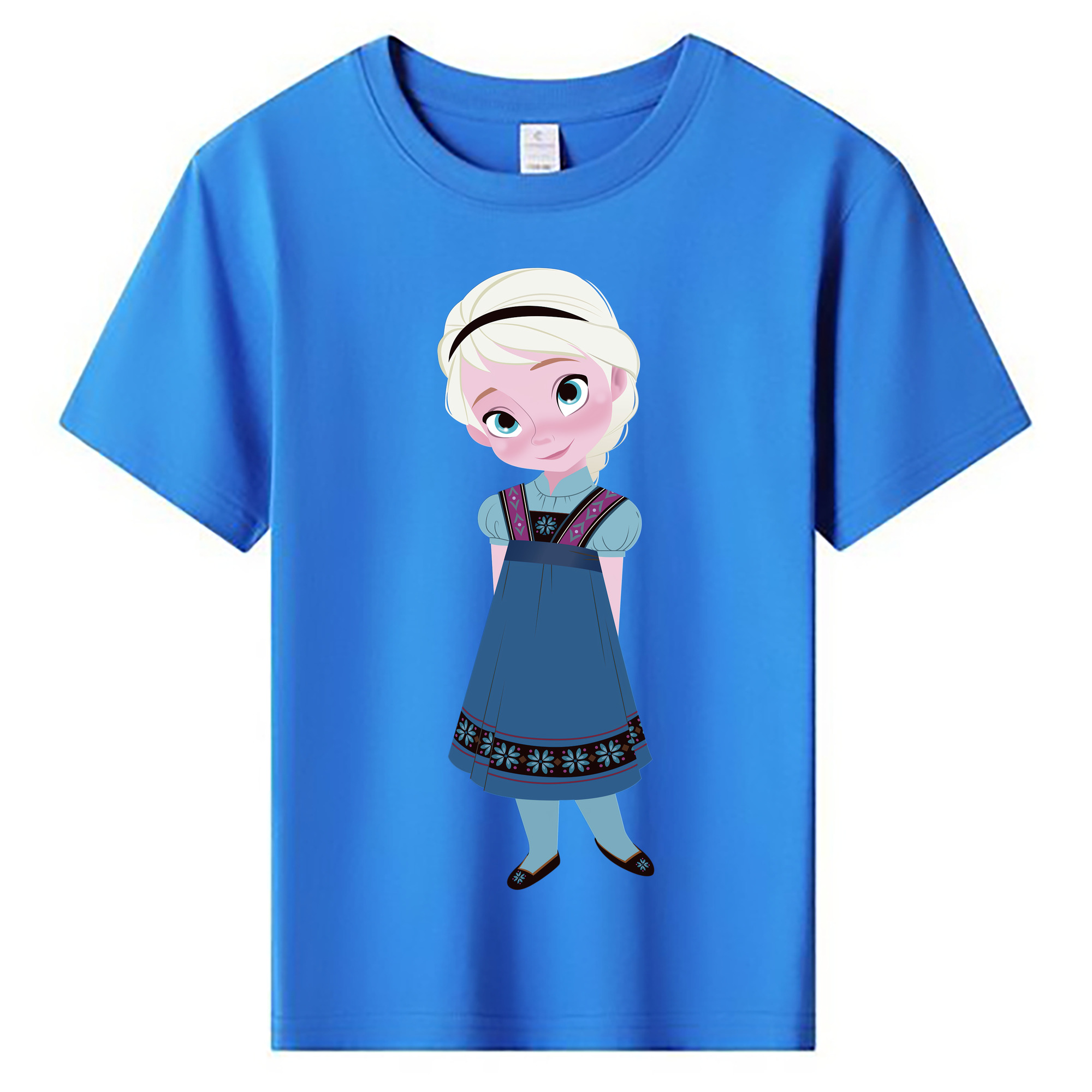 （画像用） アナと雪の女王 アンナ エルサ Frozen Anna Elsa 綿100％キッズTシャツ（フロントプリント）